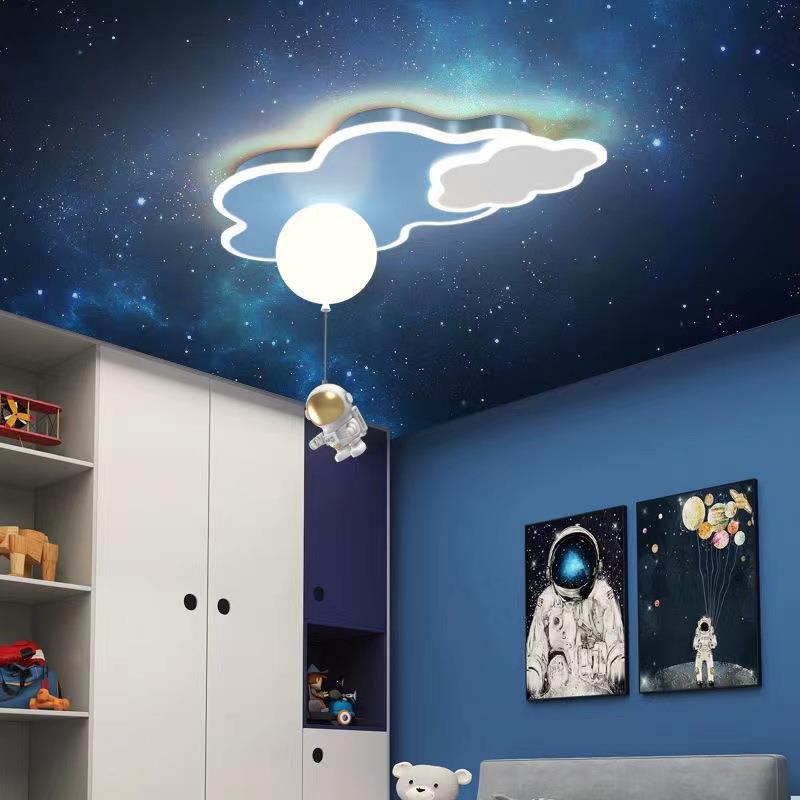 led星空吸顶灯太空人星环卧室灯轻奢超薄现代简约圆形书房客餐厅