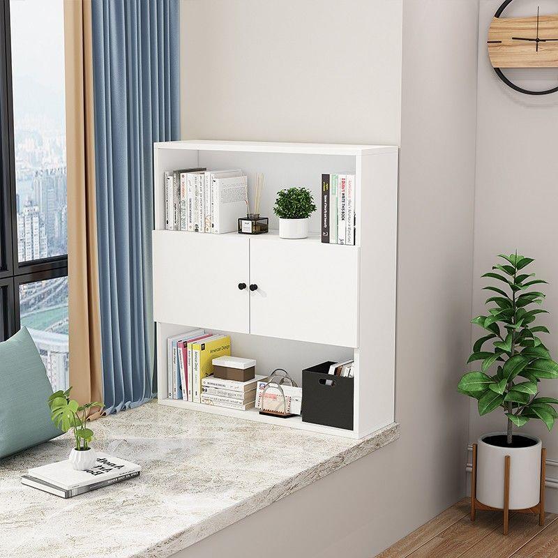 多生态板实木飘窗374书架储柜置物架简易层收纳格子物书柜窗台杂