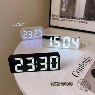 Mirror Digital Alarm Clock Table CSnooze Night LED Clocks