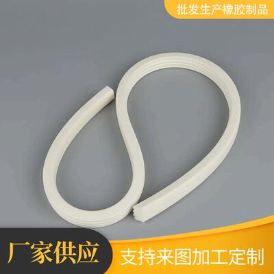 供应白色长方形发泡硅胶条 海绵软橡胶密封条 照明电器发泡密封条
