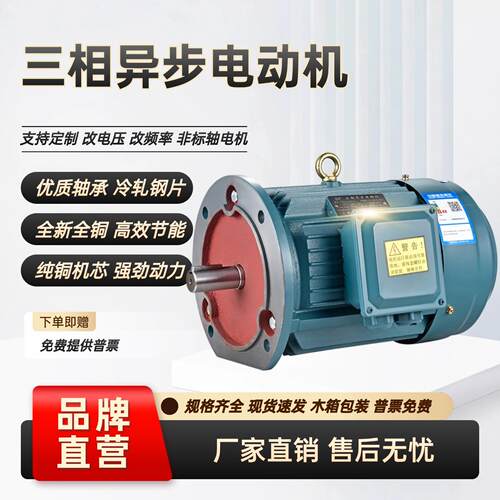 三相电动机Y100L-2 3KW/1.5/2.2/YE3-100L2-4 3KW全新铜马达380V