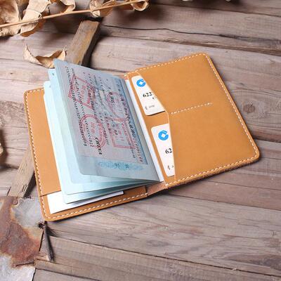 Genuine leather passport clip牛皮多功能护照包机票夹证件包