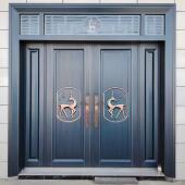 乡村别墅大门农村自建房入户门双门防盗门家用锌合金铜门进户门