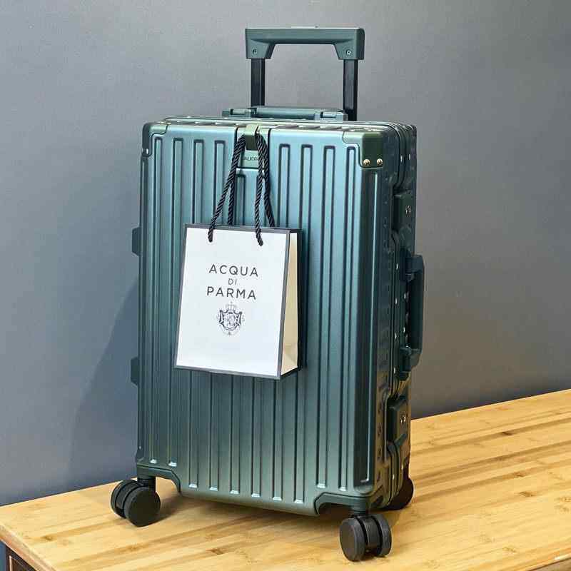 新款玖索PC铝框行箱26寸28万向轮拉李杆女箱24寸2旅行箱子0密码皮