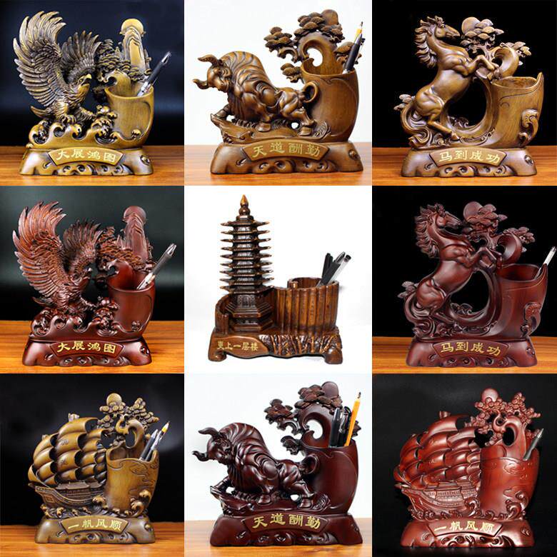 文昌塔笔筒摆件孩子礼物老师领导创意多功能办公室书桌装饰工艺礼