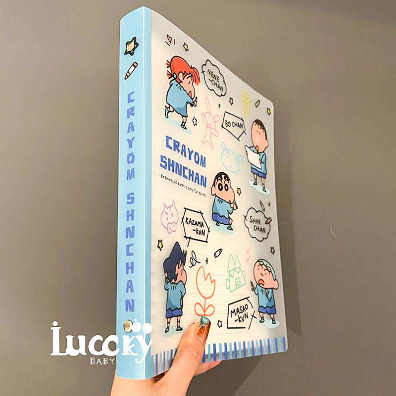 蜡笔小新活页本高颜值笔记本学生学习记事本子防水可拆卸2025新款