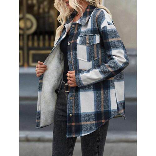 V 15268 Plaid flannel shirt jacket 格子法兰绒衬衫跨境速