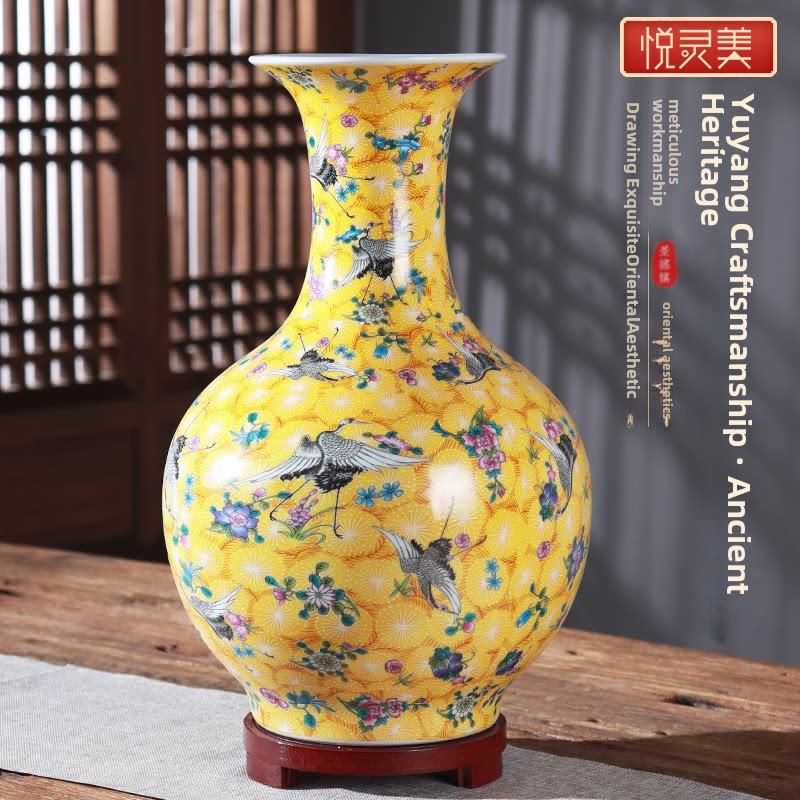 新中式家居陶瓷花瓶景德镇瓷器工艺装饰品客厅博古架玄关台面摆件