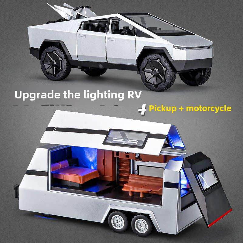 特斯拉皮卡模型合金玩具车男孩彷真2025儿童小汽车模型可拆卸车模
