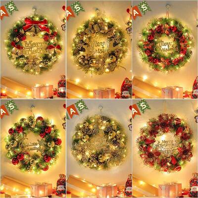 Christmas decoration flower garlands door hanging banners