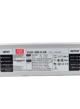 明纬防水电源 ELG-300-M-A 300W恒功率型LED驱动器