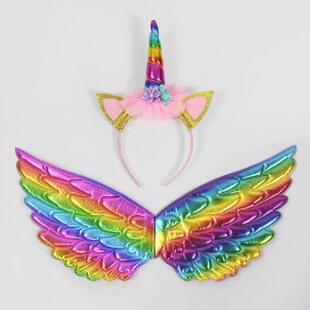 Unicorn Kids Rainbow Wings Girls Angel Fairy Headband Gift
