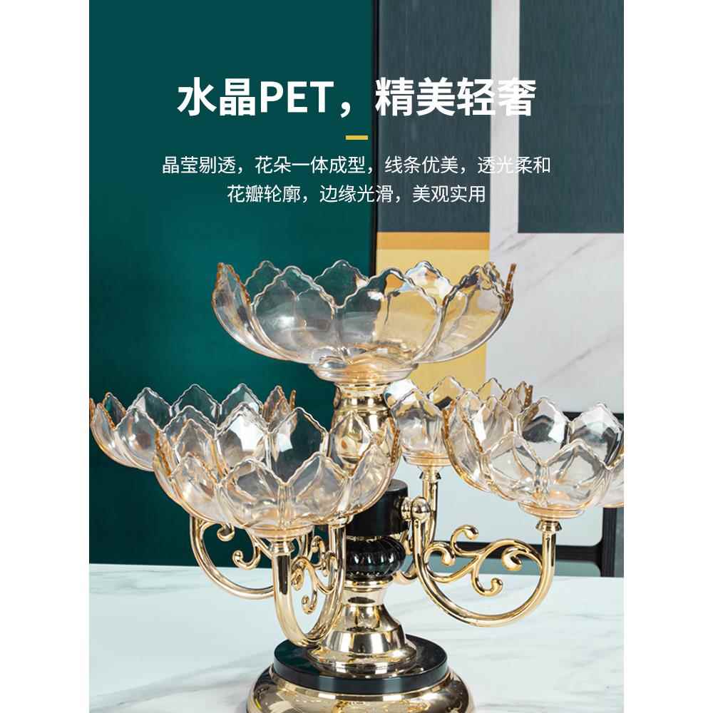 2025新款干果果盘家居客厅咖啡桌糖果欧式多层水晶果盘高端可及奢
