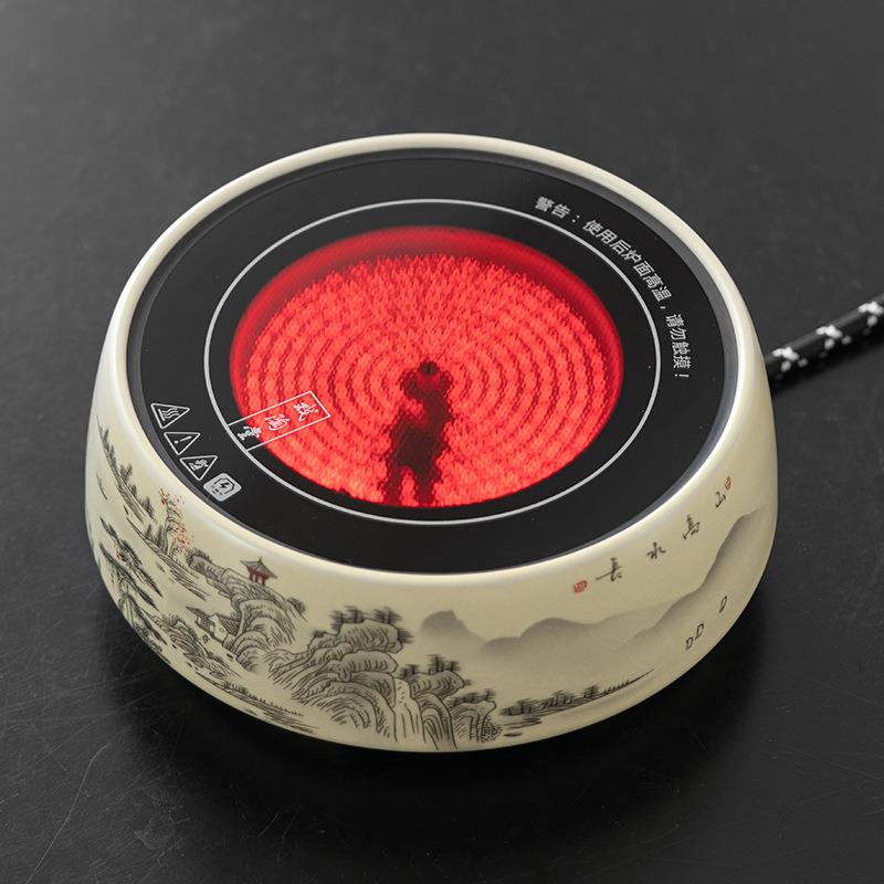 米黄米黄汝窑汝窑电陶炉茶用壶把高煮硼硅玻璃壶泡茶壶烧水明火侧