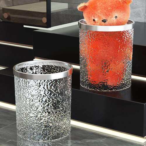 新款直销垃圾桶家用2023新款客厅轻奢高档高颜值大容量透明卧室卫