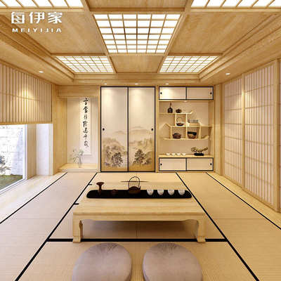 日式实木榻榻米床衣柜一体卧室儿童房和室整体设计书房全屋定制