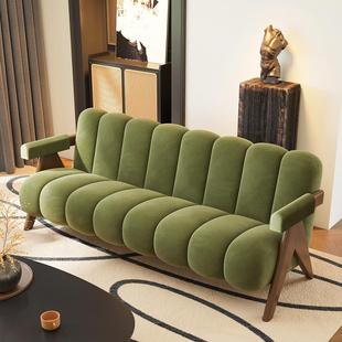 中古单木772人直排钢琴剪楼风休息区原沙发客厅小户型双影人布艺