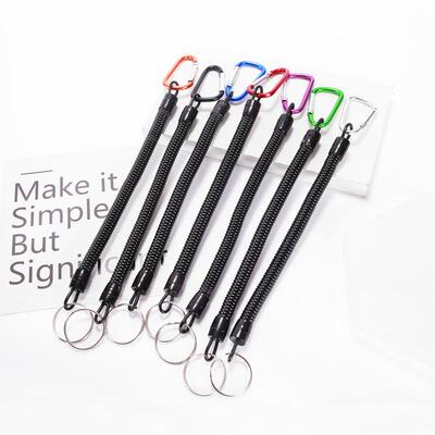 Carabiner Anti-Drop Rope, Elastic Retractable Lanyard, Fishi