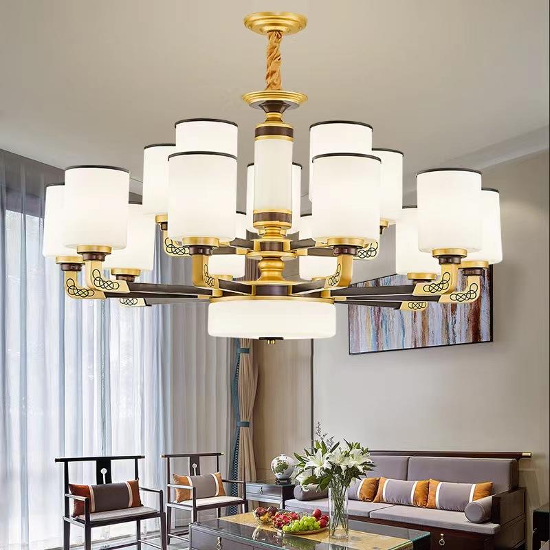 新款新中式吊灯中国风奢华客厅灯创意大气饭厅灯别墅复式楼大气灯