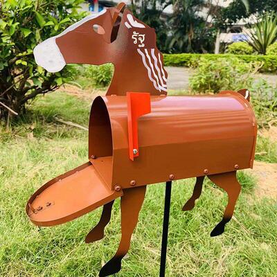 Unique Horse Mailbox独特的马邮箱动物邮筒花园庭院装饰摆件