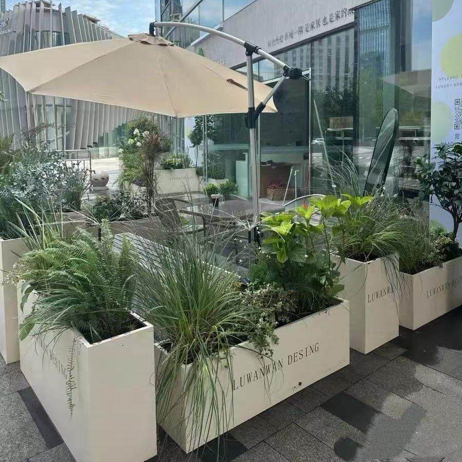 户外花箱外摆售楼部商业艺广隔断d145长方形花架场子花盆街园花坛