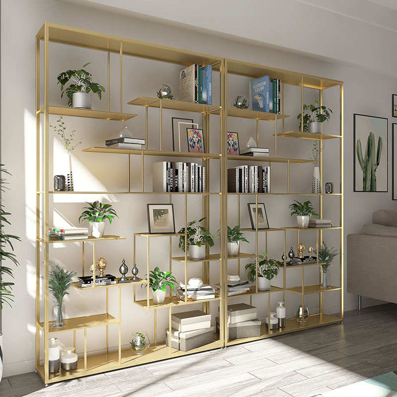 书架储简易艺收纳置物落地式货架多层客厅架北欧物铁办公室架展示