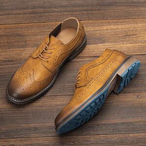 Big size leisure Men Leather shoes 布洛克覆古PU大尺码休闲 皮