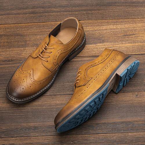 Big size leisure Men Leather shoes 布洛克覆古PU大尺码休闲 皮