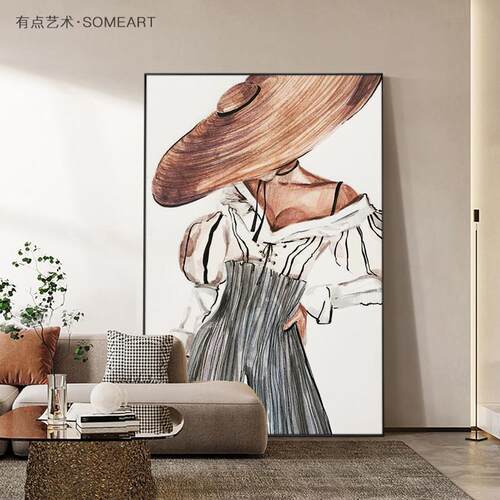 北欧小众艺术壁画 画玄关挂画 画现代简约抽象人物客厅沙发背景墙