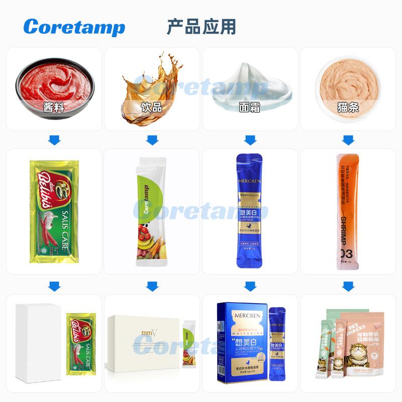 全自白藜芦醇液体袋型袋异包装机 异型活塞泵精准灌装动coretamp
