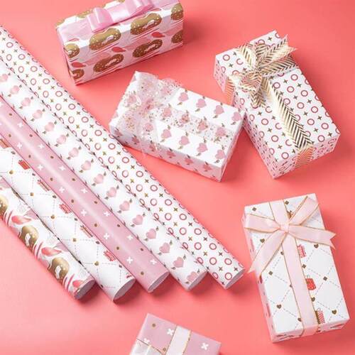 valentine gift wrapper love wrapping paper pink 礼物包装纸