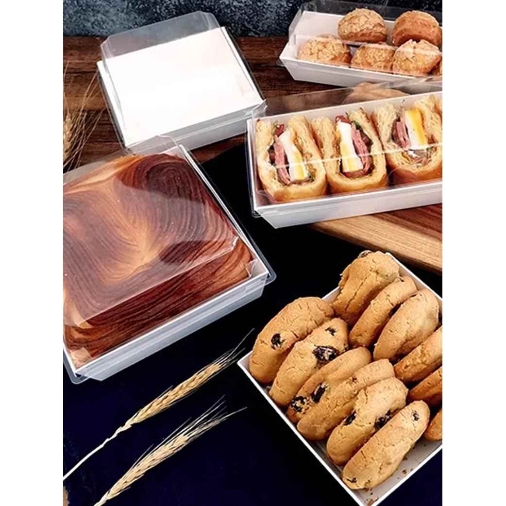 长方正方形三明治包装盒泡芙肉松小贝雪媚娘蛋糕卷蛋黄酥三文治盒