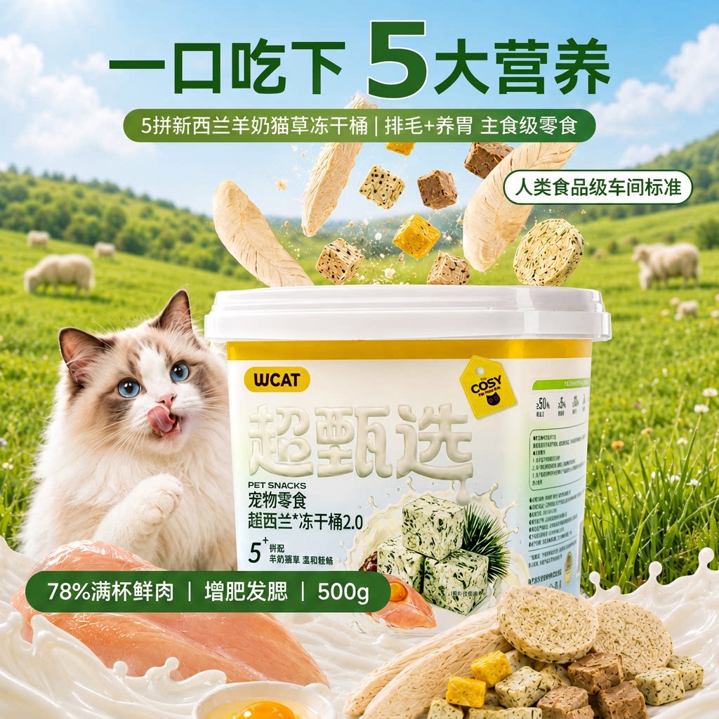 猫草冻干排毛不伤胃告别玻璃胃图片