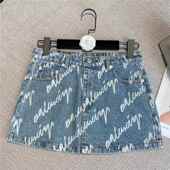 新款 大尺码 胖妹妹牛仔半身裙女夏季 高腰显瘦设计感小众A字包0206r