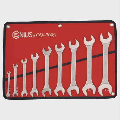 GENIUS天赋进口工具9件套英制双开口扳手组双头呆扳手组OW-709S