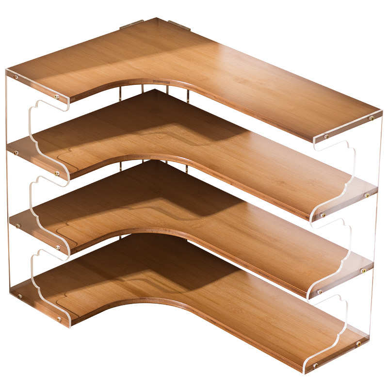 简易实木桌上小书架学生儿童收纳架松木多层飘窗储物柜桌面置物架