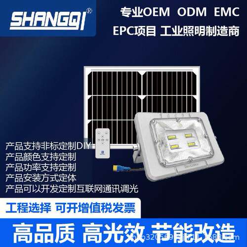 led太阳能投光灯分体式户外防水大功率亮型庭院灯800LM路灯