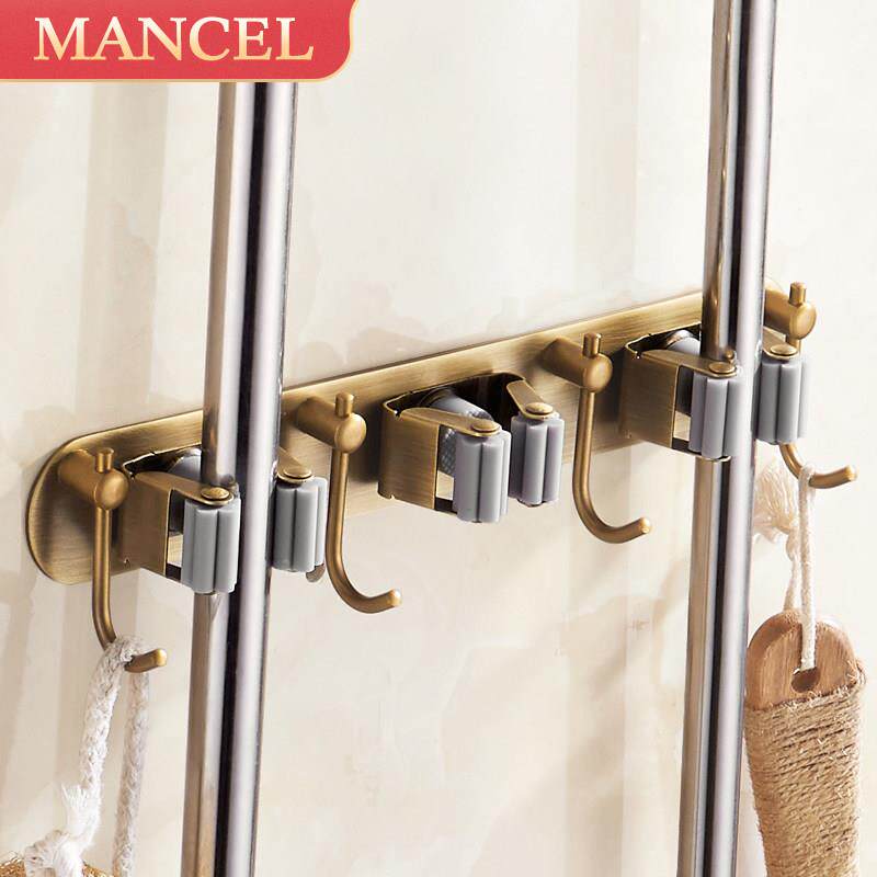 免打孔不锈钢拖把挂钩挂拖把架扫把卡座拖把夹壁挂阳台厨房卫生间