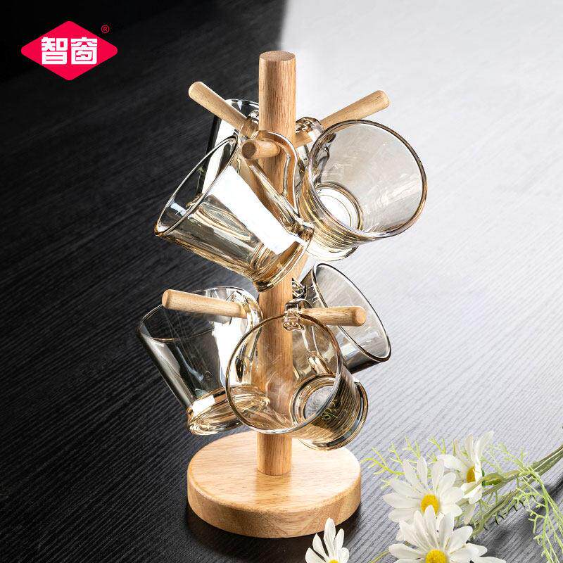 北欧风格复古小茶杯玻璃杯高档轻奢创意待客水杯带把耐热喝水杯子