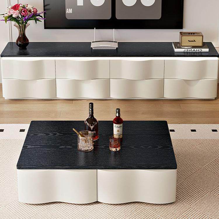 落地电视柜客厅2025新款收纳储物柜一体实木岩板茶几电视柜组合