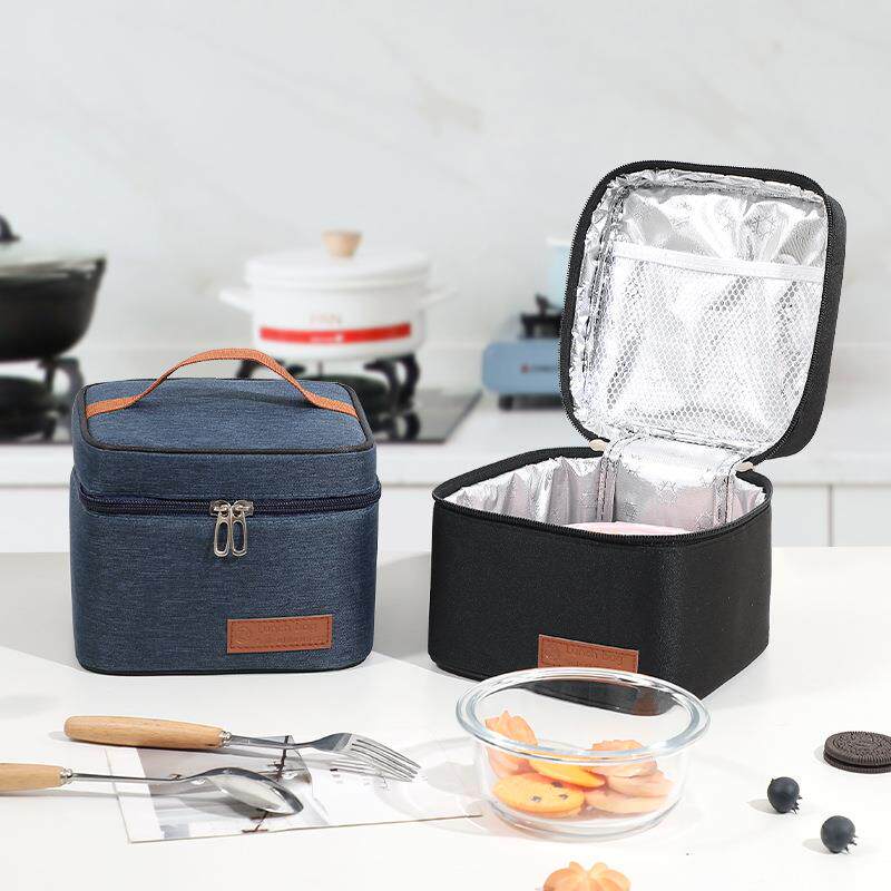 跨境热卖午餐包Lunch bag简约手提方形保温袋户外保鲜便当保温包