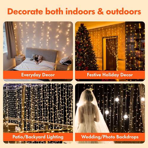LED Curtain String Lights Fairy Hanging Twinkle Decration