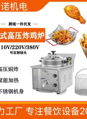220V商用16L台式电热压力炸锅西厨不锈钢自由控温油炸锅设备美式