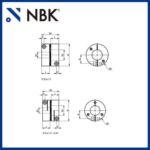 NBK单膜片联轴器 XHS-44C 短型连轴器货期短 替换三木R+W