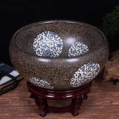 陶瓷缸景德镇花盆水培碗莲盆睡莲绿萝多肉花盆客厅摆件金鱼缸厂家