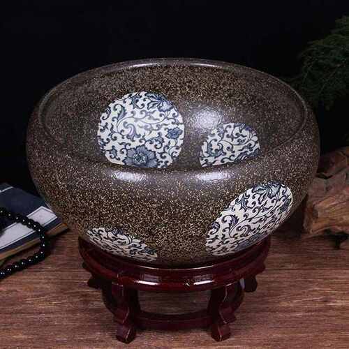 陶瓷缸景德镇花盆水培碗莲盆睡莲绿萝多肉花盆客厅摆件金鱼缸厂家