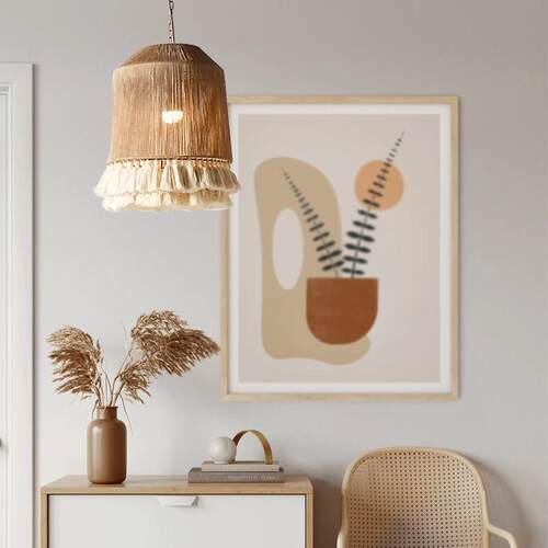 波西米亚复古麻绳流苏吊灯创意卧室主灯餐厅灯吸顶灯样板房灯具