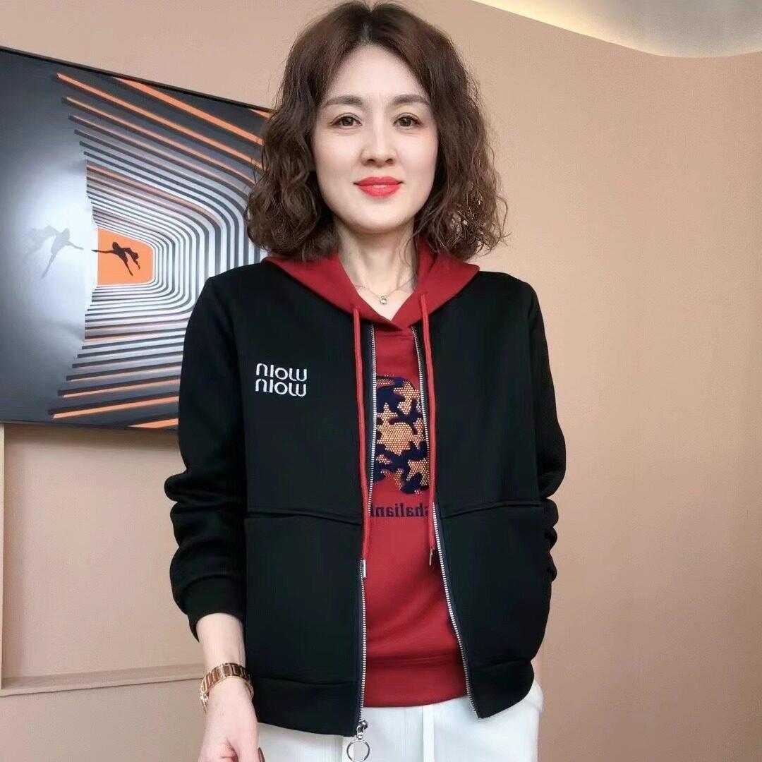 长袖外套女春秋季新款宽松时尚洋气开衫夹克中年女士高级感棒球服