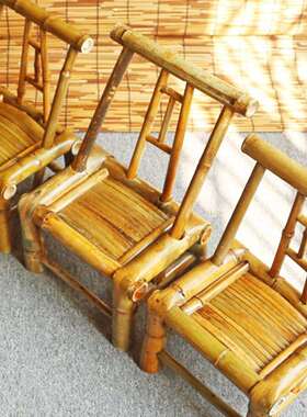 编XN竹椅子用制靠背椅子凳子老OBC式中式竹手工竹椅老人儿童家靠