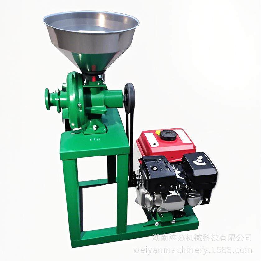 汽油款玉米粉碎机小型家用五谷杂粮黄豆干湿两用磨浆机磨粉机